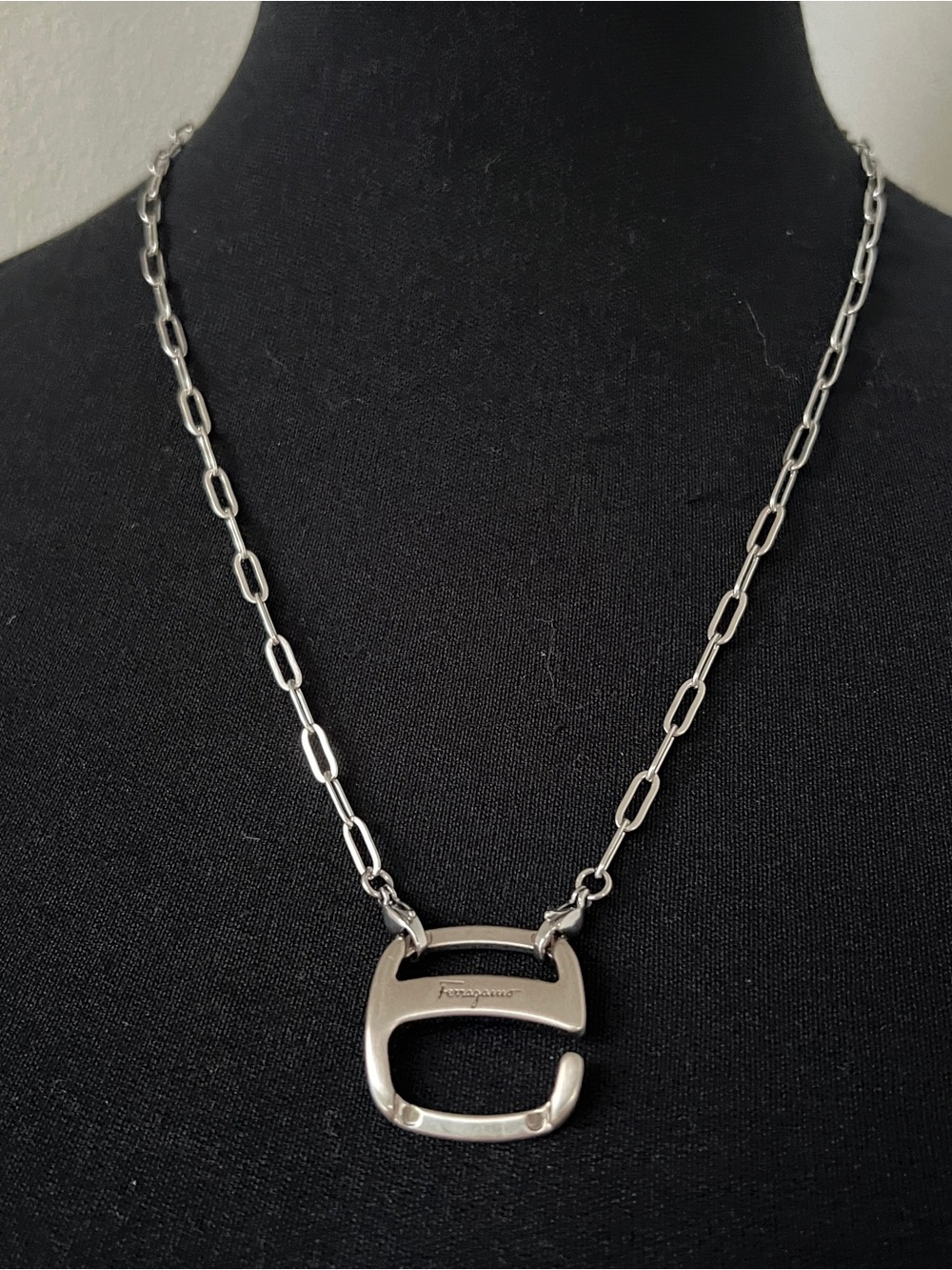 Unisex Ferragamo Adjustable Gancini Chain Necklace
